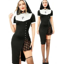 Nun Halloween Dress Headpiece Punk & Gothic Adults' Women's Carnival Party Easy Halloween Costumes Dress Up