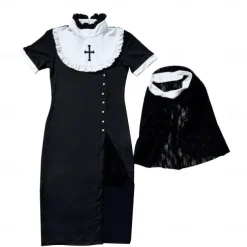 Nun Halloween Dress Headpiece Punk & Gothic Adults' Women's Carnival Party Easy Halloween Costumes Dress Up