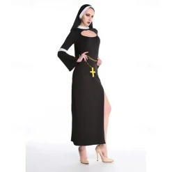 Nun Priest Couples Cosplay Costume Couples' Costumes Adults' Men's Women's Cosplay Sexy Costume Carnival Masquerade Easy Carnival Costume