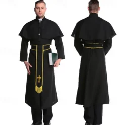 Nun Priest Couples Cosplay Costume Couples' Costumes Adults' Men's Women's Cosplay Sexy Costume Carnival Masquerade Easy Carnival Costume