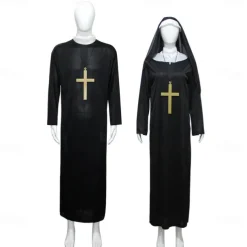 Nun Priest Couples Halloween Group Family Costumes Adults' Men's Women's Cosplay Party Masquerade Easy Carnival Costume