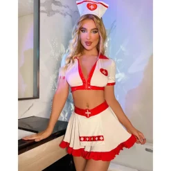 Nurse Halloween Cosplay Costume Mini Skirt Uniform Sexy Costume Adults' Women's Carnival Masquerade Mardi Gras Performance Party Halloween Easy Halloween Costumes Dress Up