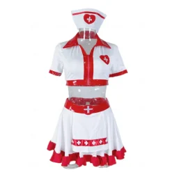 Nurse Halloween Cosplay Costume Mini Skirt Uniform Sexy Costume Adults' Women's Carnival Masquerade Mardi Gras Performance Party Halloween Easy Halloween Costumes Dress Up