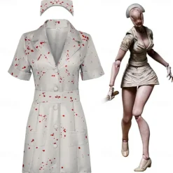 Nurse Halloween Cosplay Costume Silent Hill Scary Costume Adults' Women's Carnival Masquerade Party / Evening Easy Halloween Costumes Dress Up