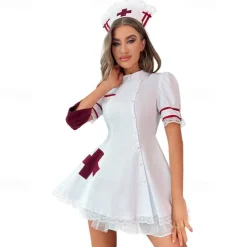 Nurse Halloween Dress Uniform Sexy Costume Adults' Women's Masquerade Performance Easy Halloween Costumes Dress Up