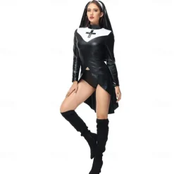 Nurse Nun Halloween Cosplay Costume Party Costume Masquerade Outfits Cosplay Adults' Women's Masquerade Mardi Gras Performance Party Halloween Easy Halloween Costumes Dress Up