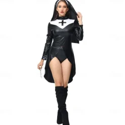Nurse Nun Halloween Cosplay Costume Party Costume Masquerade Outfits Cosplay Adults' Women's Masquerade Mardi Gras Performance Party Halloween Easy Halloween Costumes Dress Up