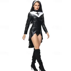 Nurse Nun Halloween Cosplay Costume Party Costume Masquerade Outfits Cosplay Adults' Women's Masquerade Mardi Gras Performance Party Halloween Easy Halloween Costumes Dress Up
