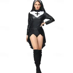Nurse Nun Halloween Cosplay Costume Party Costume Masquerade Outfits Cosplay Adults' Women's Masquerade Mardi Gras Performance Party Halloween Easy Halloween Costumes Dress Up