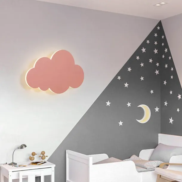 Nursery Wall Sconces for Baby Room White Cloud Night Light Cloud Shape LED Fixture Bedroom Lighting