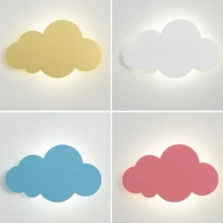 Nursery Wall Sconces for Baby Room White Cloud Night Light Cloud Shape LED Fixture Bedroom Lighting