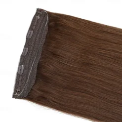 Nvisible Wire Hair Extensions Real Human Hair 20 Inch-50G 22Inch-80G 4# Brown Transparent Fish Line Clip-Ins Hair Piece Human Hair Extensions For Women