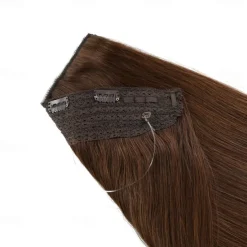 Nvisible Wire Hair Extensions Real Human Hair 20 Inch-50G 22Inch-80G 4# Brown Transparent Fish Line Clip-Ins Hair Piece Human Hair Extensions For Women