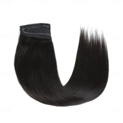 Nvisible Wire Hair Extensions Real Human Hair 20 Inch-50G 22Inch-80G 1B# Black Transparent Fish Line Clip-Ins Hair Piece Human Hair Extensions For Women