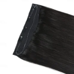 Nvisible Wire Hair Extensions Real Human Hair 20 Inch-50G 22Inch-80G 1B# Black Transparent Fish Line Clip-Ins Hair Piece Human Hair Extensions For Women