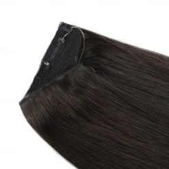 Nvisible Wire Hair Extensions Real Human Hair 20 Inch-50G 22Inch-80G 1B# Black Transparent Fish Line Clip-Ins Hair Piece Human Hair Extensions For Women