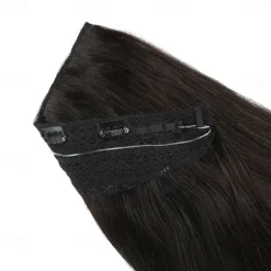 Nvisible Wire Hair Extensions Real Human Hair 20 Inch-50G 22Inch-80G 1B# Black Transparent Fish Line Clip-Ins Hair Piece Human Hair Extensions For Women