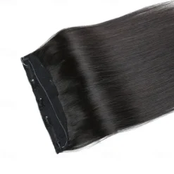 Nvisible Wire Hair Extensions Real Human Hair 20 Inch-50G 22Inch-80G 1B# Black Transparent Fish Line Clip-Ins Hair Piece Human Hair Extensions For Women