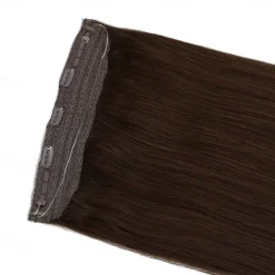 Nvisible Wire Hair Extensions Real Human Hair 20 Inch-50G 22Inch-80G 2# Dark Brown Transparent Fish Line Clip-Ins Hair Piece Human Hair Extensions For Women