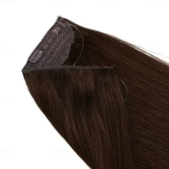 Nvisible Wire Hair Extensions Real Human Hair 20 Inch-50G 22Inch-80G 2# Dark Brown Transparent Fish Line Clip-Ins Hair Piece Human Hair Extensions For Women