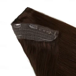 Nvisible Wire Hair Extensions Real Human Hair 20 Inch-50G 22Inch-80G 2# Dark Brown Transparent Fish Line Clip-Ins Hair Piece Human Hair Extensions For Women