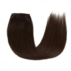 Nvisible Wire Hair Extensions Real Human Hair 20 Inch-50G 22Inch-80G 2# Dark Brown Transparent Fish Line Clip-Ins Hair Piece Human Hair Extensions For Women