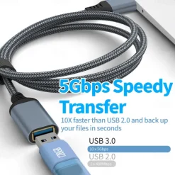 Nylon Braided USB 3.0 Male To Female High-speed Transmission Data Cable Computer Hard Drive Camera Printer Extension Cable