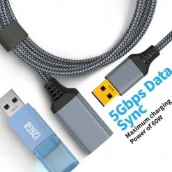 Nylon Braided USB 3.0 Male To Female High-speed Transmission Data Cable Computer Hard Drive Camera Printer Extension Cable