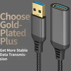 Nylon Braided USB 3.0 Male To Female High-speed Transmission Data Cable Computer Hard Drive Camera Printer Extension Cable