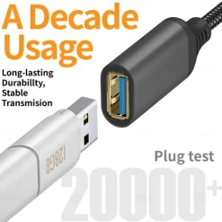 Nylon Braided USB 3.0 Male To Female High-speed Transmission Data Cable Computer Hard Drive Camera Printer Extension Cable