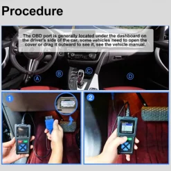 OBD2 Scanner Diagnostic Tool Battery Tester Vehicles Check Engine Malfunction Code Reader with Reset OBD II Car Scanner&Tester Diagnostic Tools