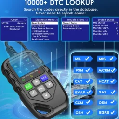 OBD2 Scanner Diagnostic Tool Enhanced Check Engine Code Reader with Reset OBDII/EOBD Car Diagnostic Scan CAN Tools for All Vehicles After 1996