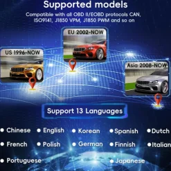 OBD2 Scanner Diagnostic Tool Enhanced Check Engine Code Reader with Reset OBDII/EOBD Car Diagnostic Scan CAN Tools for All Vehicles After 1996