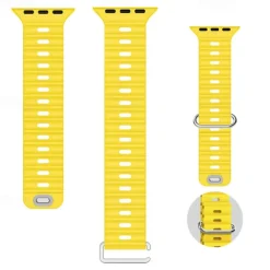 Ocean Band Compatible with Apple Watch band 38mm 40mm 41mm 42mm 44mm 45mm 49mm Waterproof Adjustable Women Men Silicone Strap Replacement Wristband for iwatch Series Ultra 8 7 6 5 4 3 2 1 SE