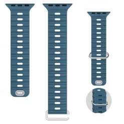 Ocean Band Compatible with Apple Watch band 38mm 40mm 41mm 42mm 44mm 45mm 49mm Waterproof Adjustable Women Men Silicone Strap Replacement Wristband for iwatch Series Ultra 8 7 6 5 4 3 2 1 SE