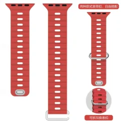 Ocean Band Compatible with Apple Watch band 38mm 40mm 41mm 42mm 44mm 45mm 49mm Waterproof Adjustable Women Men Silicone Strap Replacement Wristband for iwatch Series Ultra 8 7 6 5 4 3 2 1 SE