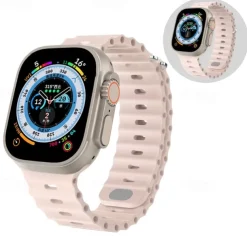 Ocean Band Compatible with Apple Watch band 38mm 40mm 41mm 42mm 44mm 45mm 49mm Waterproof Adjustable Women Men Silicone Strap Replacement Wristband for iwatch Series Ultra 8 7 6 5 4 3 2 1 SE