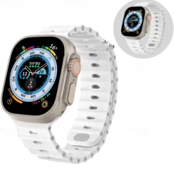 Ocean Band Compatible with Apple Watch band 38mm 40mm 41mm 42mm 44mm 45mm 49mm Waterproof Adjustable Women Men Silicone Strap Replacement Wristband for iwatch Series Ultra 8 7 6 5 4 3 2 1 SE
