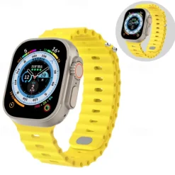 Ocean Band Compatible with Apple Watch band 38mm 40mm 41mm 42mm 44mm 45mm 49mm Waterproof Adjustable Women Men Silicone Strap Replacement Wristband for iwatch Series Ultra 8 7 6 5 4 3 2 1 SE