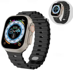 Ocean Band Compatible with Apple Watch band 38mm 40mm 41mm 42mm 44mm 45mm 49mm Waterproof Adjustable Women Men Silicone Strap Replacement Wristband for iwatch Series Ultra 8 7 6 5 4 3 2 1 SE