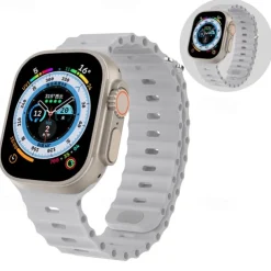 Ocean Band Compatible with Apple Watch band 38mm 40mm 41mm 42mm 44mm 45mm 49mm Waterproof Adjustable Women Men Silicone Strap Replacement Wristband for iwatch Series Ultra 8 7 6 5 4 3 2 1 SE