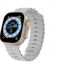 Ocean Band Compatible with Apple Watch band 38mm 40mm 41mm 42mm 44mm 45mm 49mm Waterproof Adjustable Women Men Silicone Strap Replacement Wristband for iwatch Series Ultra 8 7 6 5 4 3 2 1 SE