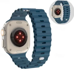 Ocean Band Compatible with Apple Watch band 38mm 40mm 41mm 42mm 44mm 45mm 49mm Waterproof Adjustable Women Men Silicone Strap Replacement Wristband for iwatch Series Ultra 8 7 6 5 4 3 2 1 SE