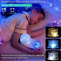 Ocean Light Projector Jellyfish Lamp for Bedroom 360 Degree Rotating Night Lights Projector 6 Colors Double-Layer Stereo Projection Effect Galaxy Projection Night Light Kids Toys Birthday