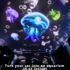 Ocean Light Projector Jellyfish Lamp for Bedroom 360 Degree Rotating Night Lights Projector 6 Colors Double-Layer Stereo Projection Effect Galaxy Projection Night Light Kids Toys Birthday