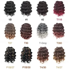 Ocean Wave Crochet Hair - 9 Inch 8 Packs Ombre Gray Crochet Braids Deep Twist Synthetic Braiding Hair Extensions