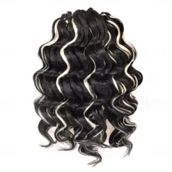 Ocean Wave Crochet Hair - 9 Inch 8 Packs Ombre Gray Crochet Braids Deep Twist Synthetic Braiding Hair Extensions