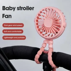 Octopus Fan Easy to Carry Multi-Functional Folding Office Desktop Outdoor Camping Stroller Handheld Fan Baby Stroller Fan Hand Held Bicycle Portable FanVentilator Silent Outdoor Cooler Neck Fan