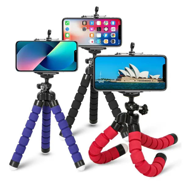 Octopus Leg Style Tripod Flexible Portable Adjustable Slip Resistant Phone Holder Mini Support with Clip for Desk Selfies Vlogging Live Streaming Compatible with Cellphone Smartphone Accessory