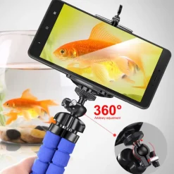Octopus Leg Style Tripod Flexible Portable Adjustable Slip Resistant Phone Holder Mini Support with Clip for Desk Selfies Vlogging Live Streaming Compatible with Cellphone Smartphone Accessory